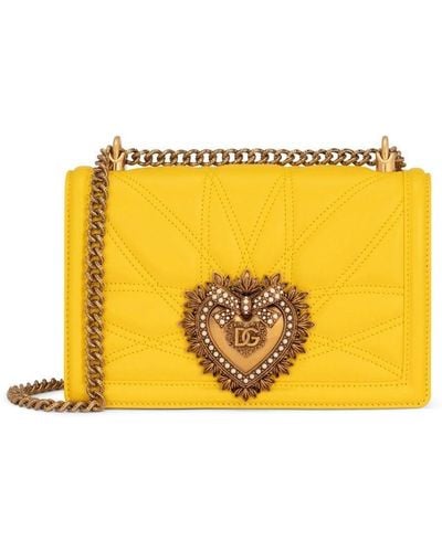 Dolce & Gabbana Medium Devotion Shoulder Bag - Yellow