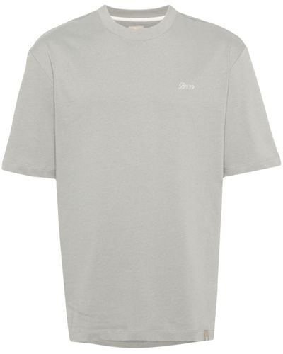 BOGGI Logo-embroidered Cotton T-shirt - Gray