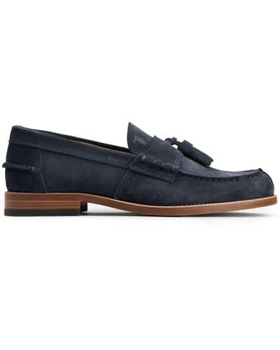 Tod's Tassel-detail Suede Loafers - Blue