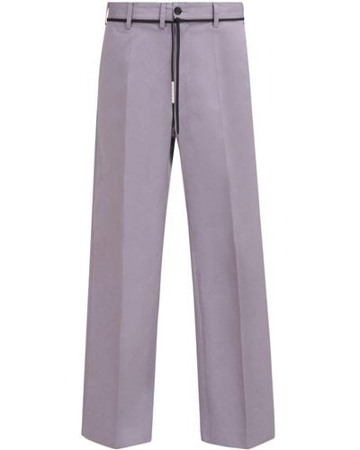 Marni Tie-waist Straight-leg Trousers - Purple