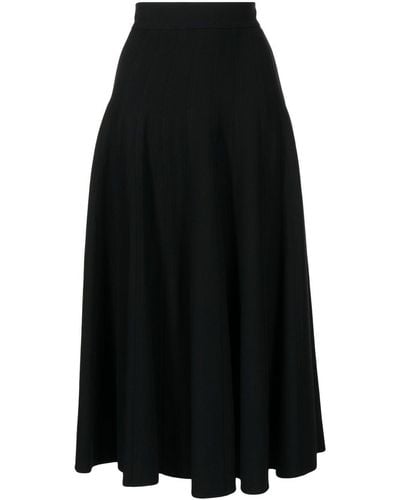 Ermanno Scervino Cady Panelled High-waisted Flare Skirt - Black