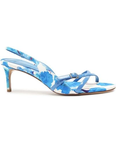 Alexandre Birman Maia 60mm Floral-print Sandals - Blue