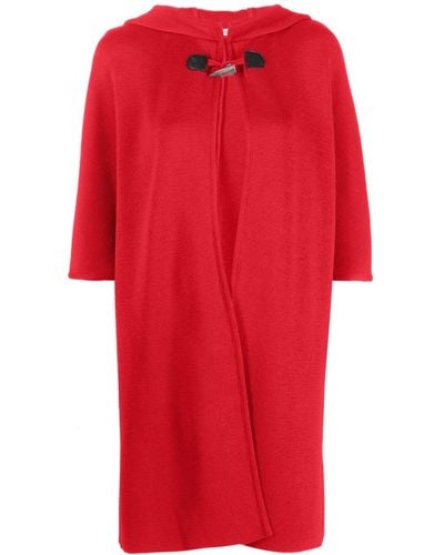 Charlott toggle-fastening Short-sleeve Wool Coat - Red