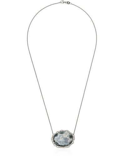 Kimberly Mcdonald 18kt White Gold Diamond Framed Geode Necklace