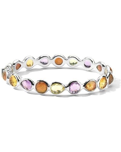 Ippolita Sterling Silver Rock Candy® All Around Hinged Amethyst, Citrine And Crystal Bangle - White
