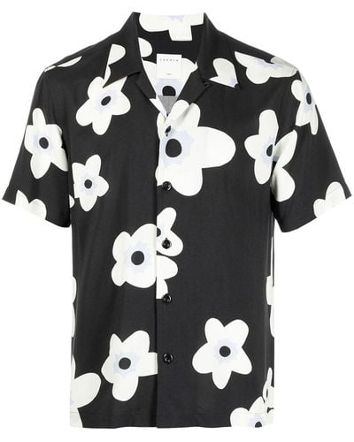 Sandro Bloom Print Short-sleeved Shirt - Black