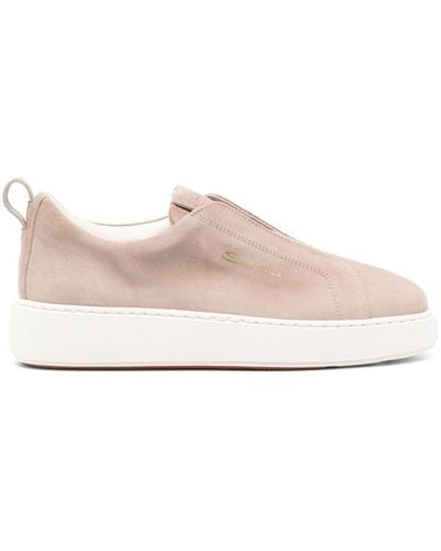Santoni Slip-On-Sneakers aus Wildleder - Pink
