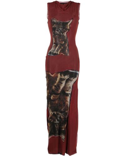 OTTOLINGER Graphic-print Panelled Dress - Red