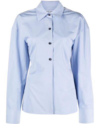 Alexander Wang Panelled Cotton Shirt - Blue