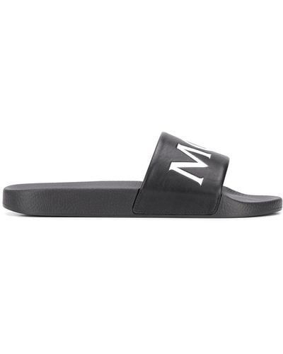 Moncler Logo-print Slides - Black