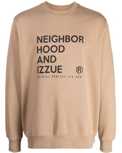 Izzue X Neighborhood Sweatshirt mit Logo-Print - Natur
