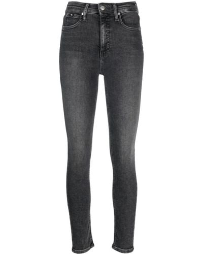 Calvin Klein Skinny-Jeans mit hohem Bund - Grau