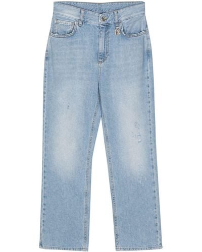 Liu Jo Cropped-Jeans im Distressed-Look - Blau