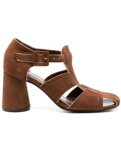 Sarah Chofakian Austin Cut-out 70mm Sandals - Brown