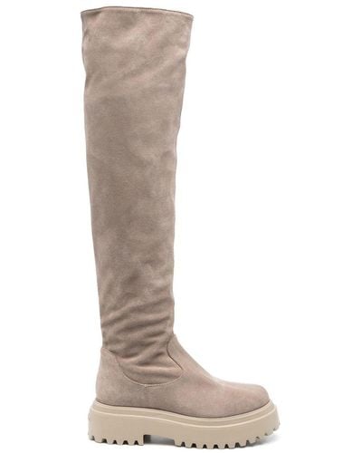 Le Silla Ranger Suede Thigh-high Boots - White