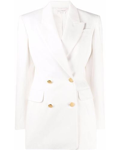 Alexander McQueen Double-breasted Tailored Blazer - White