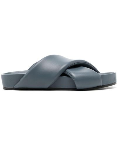 Jil Sander Crossover-strap Leather Sandals - Blue