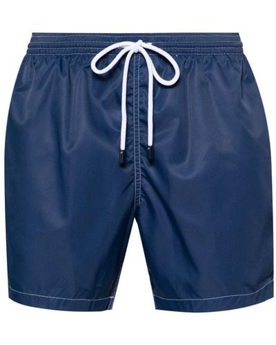 Barba Napoli Logo-patch Swim Shorts - Blue