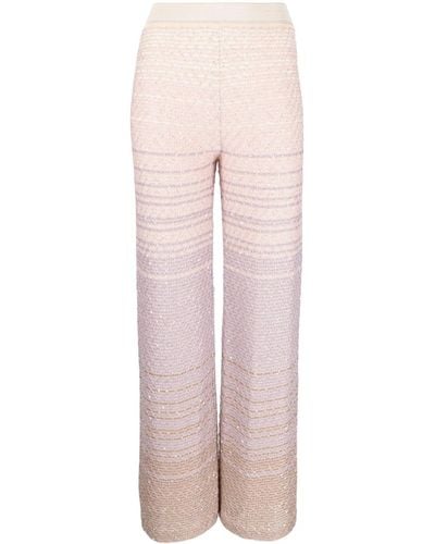 Missoni Pantaloni a palazzo con paillettes - Rosa