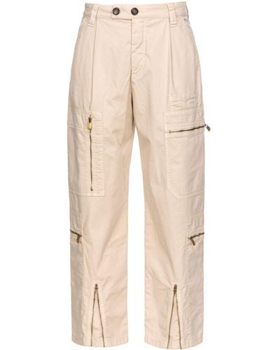 Pinko Pantalon droit plissé à poches multiples - Neutre