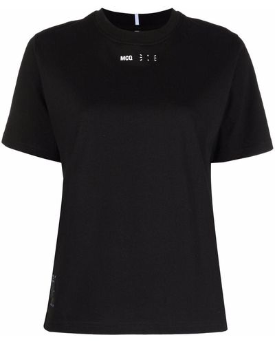 McQ Camiseta con logo estampado - Negro