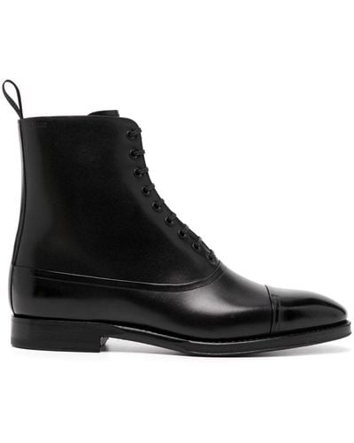 Bally Almond-toe Leather Ankle Boots - Black