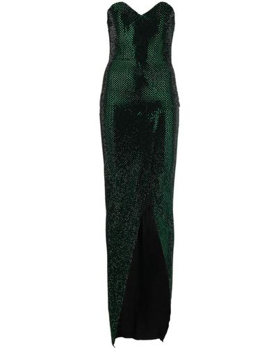 Alexandre Vauthier Vestido largo con detalles de cristal - Verde