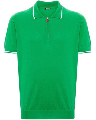 Kiton Poloshirt mit gestreiften Rändern - Grün