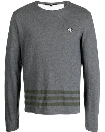 Gucci T-shirt en coton à patch logo - Gris