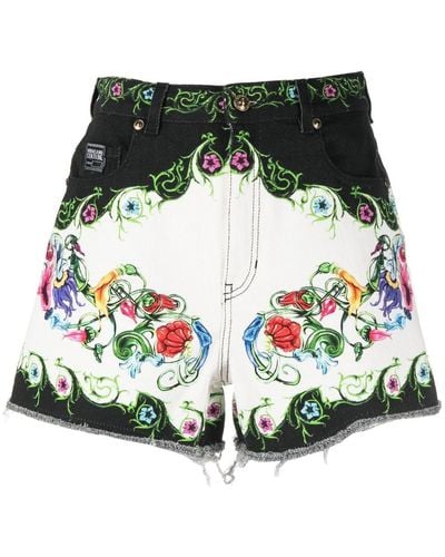 Versace Shorts mit Barock-Print - Grün