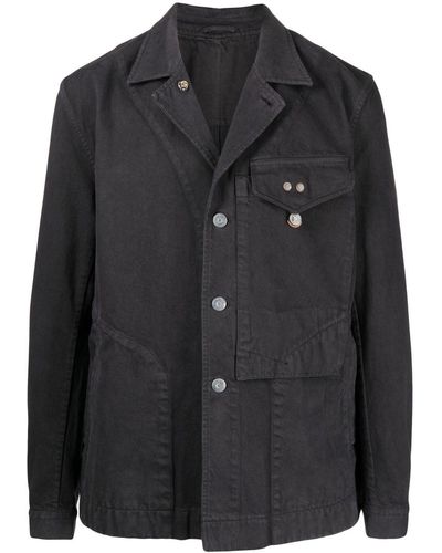 Objects IV Life Chest-pocket Shirt Jacket - Black