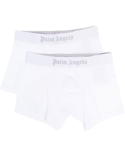 Palm Angels Set Van Twee Boxershorts Met Logoband - Wit