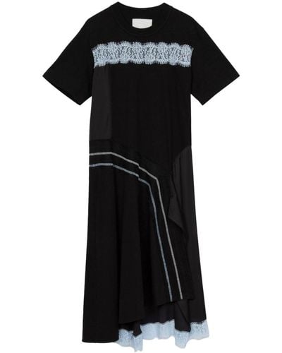 3.1 Phillip Lim Deconstructed Cotton T-shirt Dress - Black