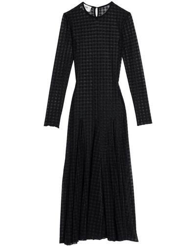 Ami Paris チェック セミシアー ドレス - ブラック