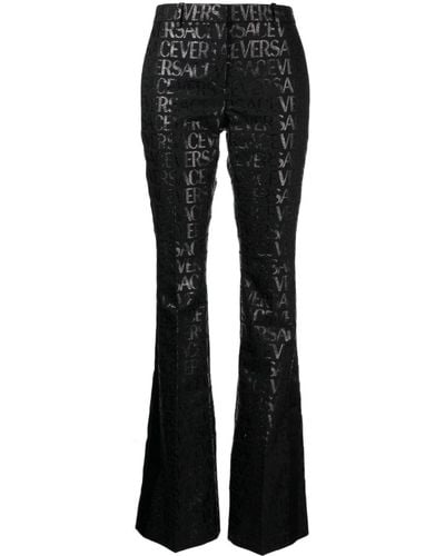 Versace Allover Flared Pants - Black