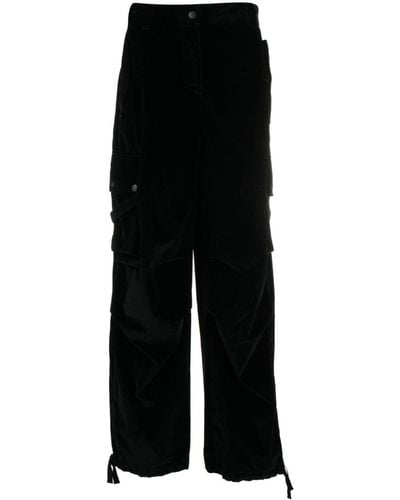MSGM Pantalones anchos tipo cargo - Negro
