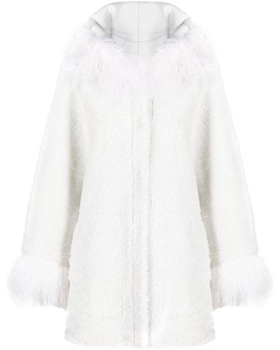 Simonetta Ravizza Loly Hooded Shearling Jacket - White