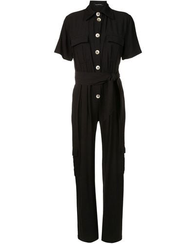 Olympiah Jumpsuit Met Korte Mouwen - Zwart