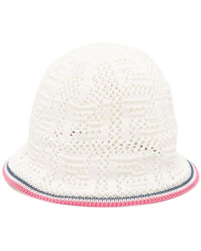 Fendi Sombrero de pescador de ganchillo - Blanco