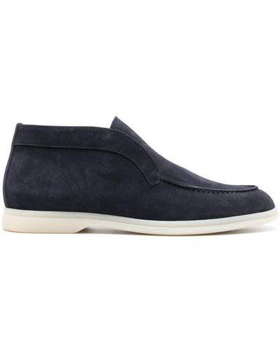 SCAROSSO Leonarda Suede Ankle Boots - Blue