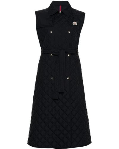 Moncler Padded Quilted Trench Coat - Black