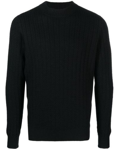 Tagliatore Pullover mit Zopfmuster - Schwarz