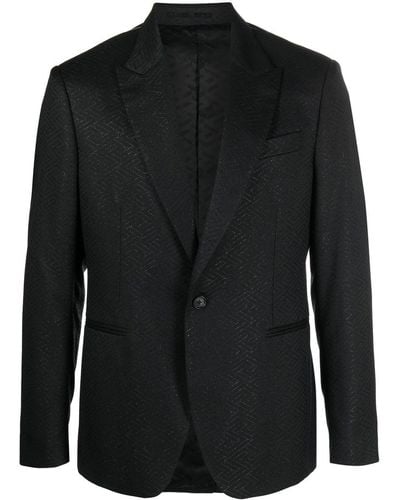 Versace Geometric Jacquard Blazer - Black