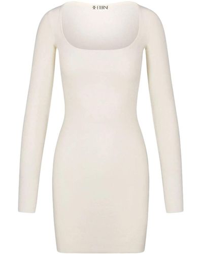 ÉTERNE Square-neck Long-sleeved Minidress - Natural
