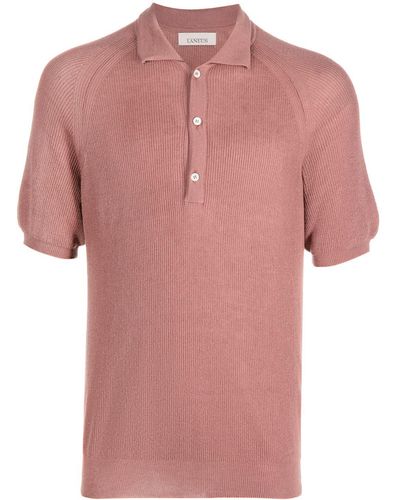 Laneus Knitted Polo Shirt - Pink