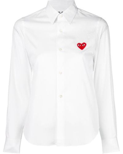 COMME DES GARÇONS PLAY Geborduurd Hartoverhemd - Wit