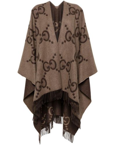 Gucci Cape Jumbo GG en cachemire - Marron