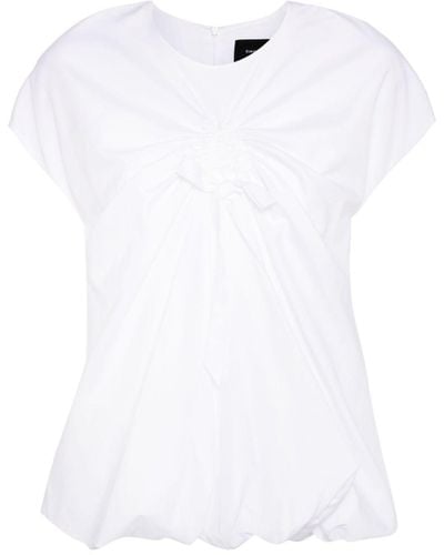 Simone Rocha Gathered-detail Cotton Top - White