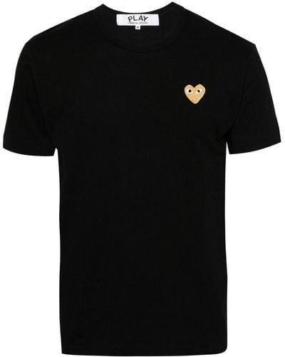 COMME DES GARÇONS PLAY Play Basic heart-patch T-shirt - Negro