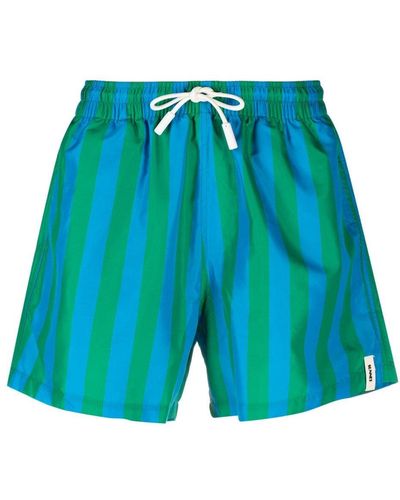 Sunnei Striped Swim Shorts - Blue
